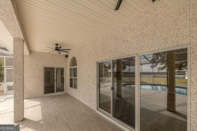 view of patio / terrace with a ceiling fan