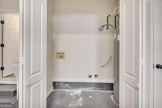 laundry room featuring hookup for a washing machine, baseboards, laundry area, and hookup for an electric dryer