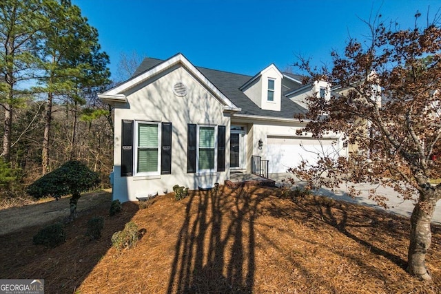 view of front of house with a garage