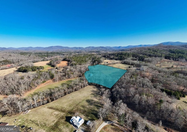 bird's eye view with a mountain view