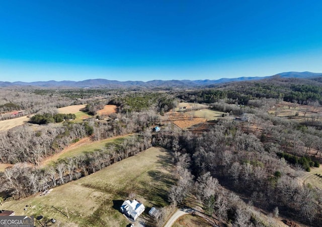 drone / aerial view with a mountain view