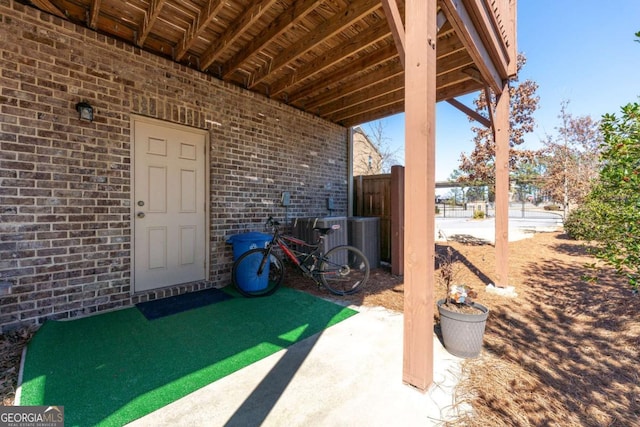 view of patio / terrace with central AC unit