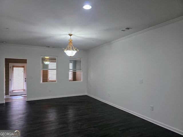 312 Overview Dr, Canton, GA 30114 - empty room with ornamental molding and dark wood-style floors