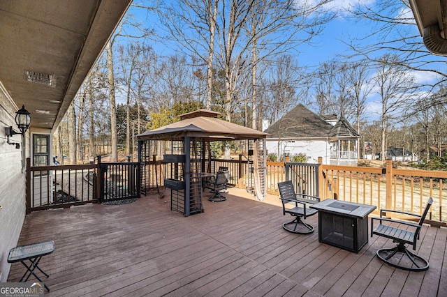 deck with a gazebo