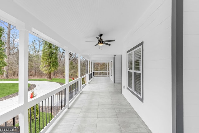 view of patio / terrace with ceiling fan