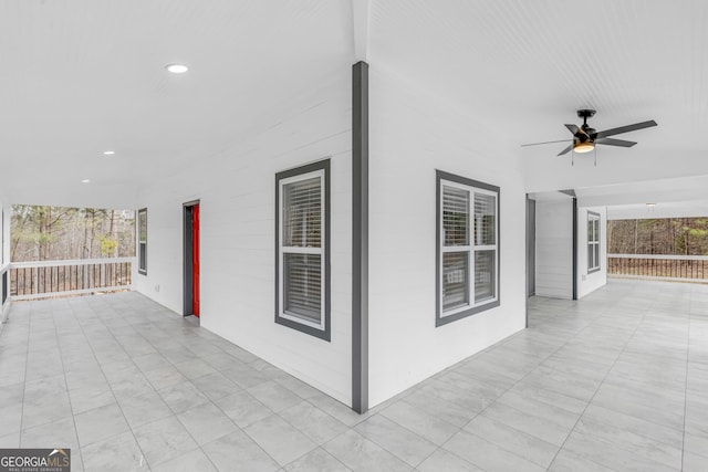 view of patio / terrace featuring a ceiling fan