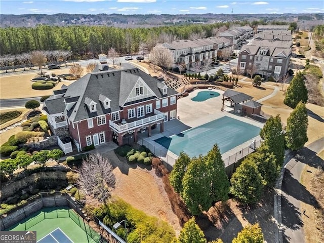 birds eye view of property featuring a residential view