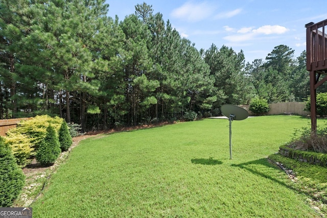 view of yard with fence