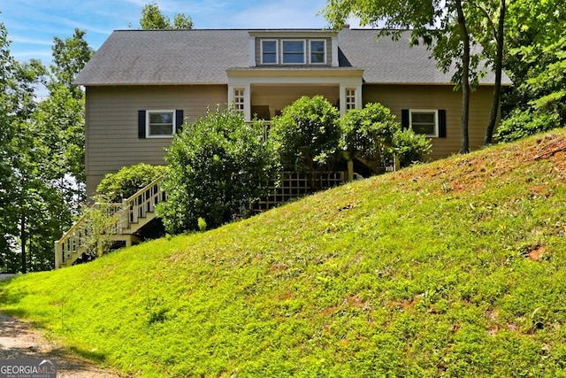 exterior space featuring stairway