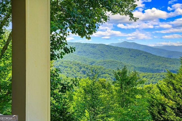 property view of mountains with a forest view