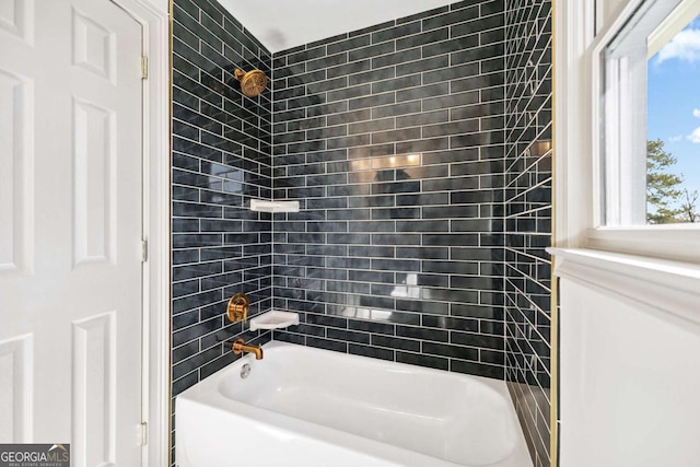 bathroom with shower / washtub combination