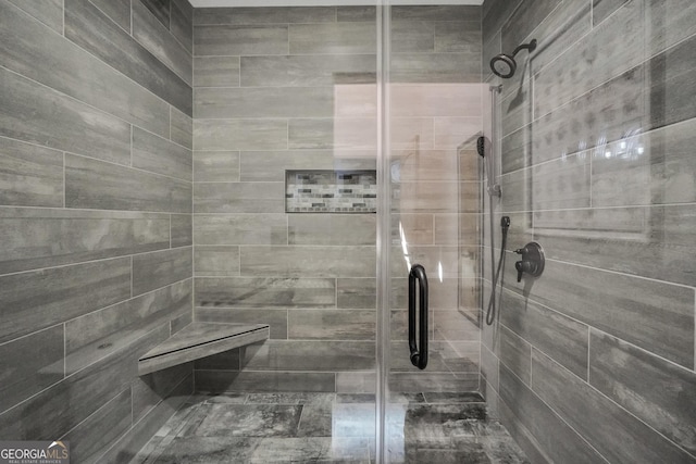 full bathroom with a stall shower