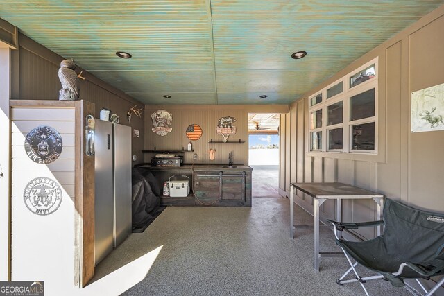 kitchen featuring a decorative wall