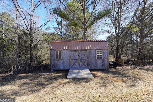 view of shed