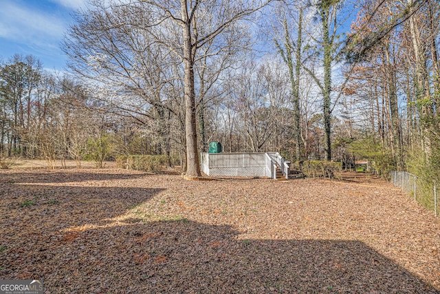 view of yard with a deck