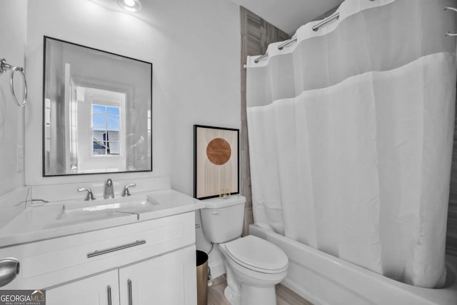 2850 Stonehall Ct SE, Smyrna, GA 30339 - full bath featuring toilet, shower / bath combo, and vanity