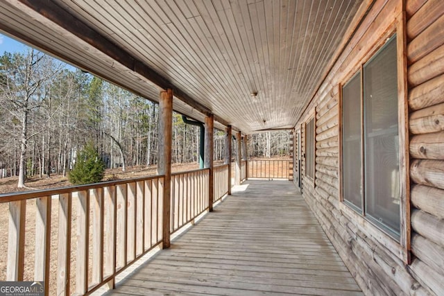 deck featuring covered porch