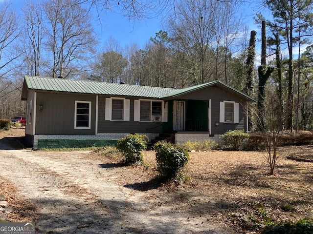 view of front of home with metal roof