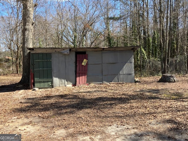 view of shed