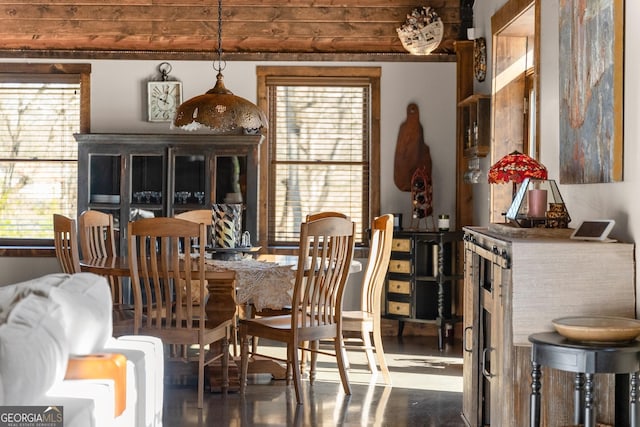 dining space with a wealth of natural light