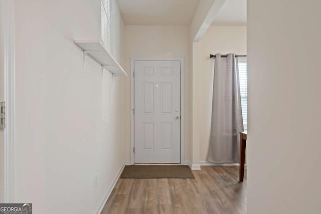 interior space with wood finished floors