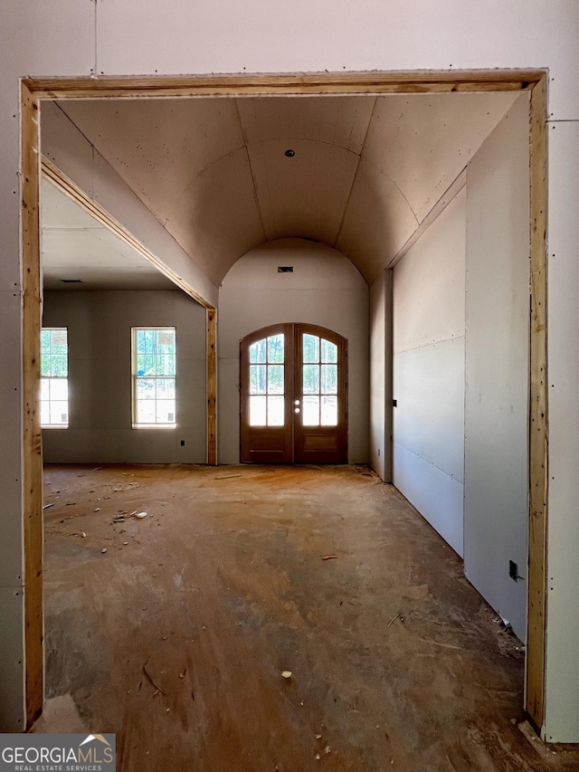 3 Bob Smith Rd, Sharpsburg, GA 30277 - entryway featuring french doors and lofted ceiling