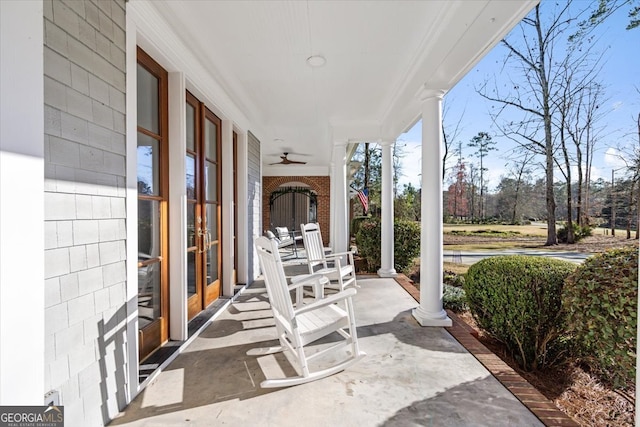 view of patio with a porch