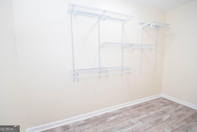 spacious closet with wood finished floors