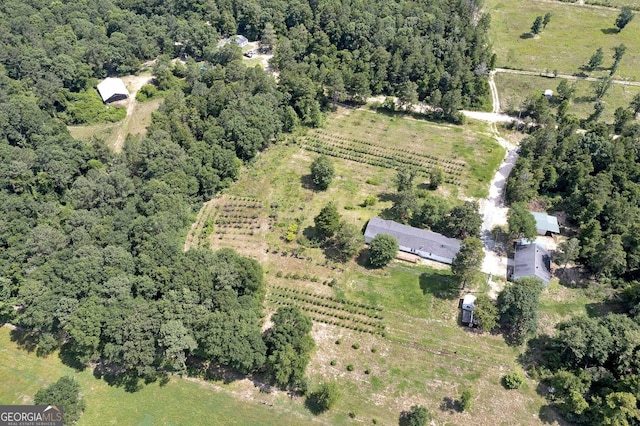 aerial view with a rural view