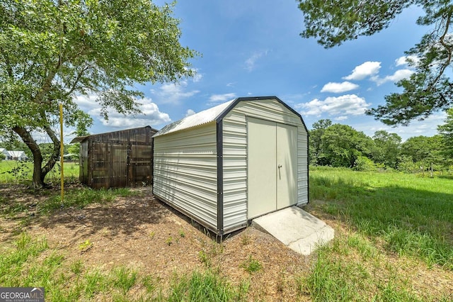 view of shed