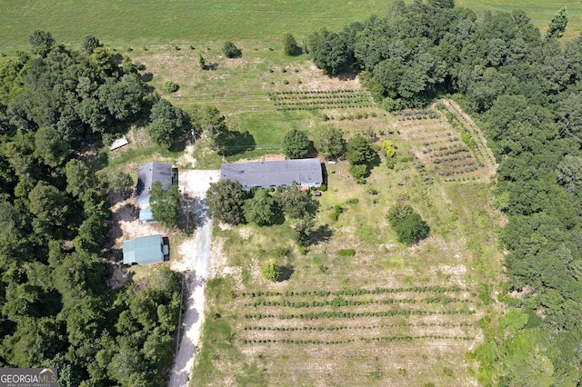 aerial view featuring a rural view