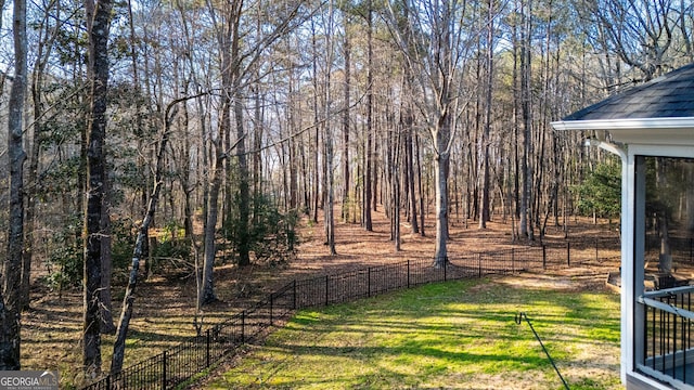 view of yard with fence