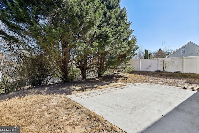 view of yard with fence