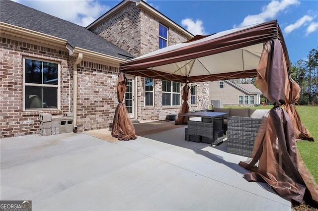 view of patio with a gazebo