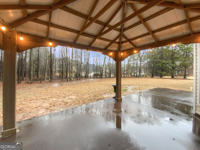 exterior space featuring a patio and a gazebo