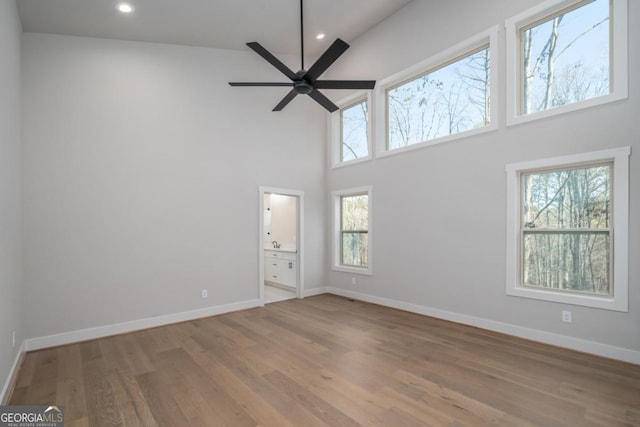 544 Lemmon Ln, Ellijay, GA 30540 - unfurnished room with baseboards, wood finished floors, and recessed lighting