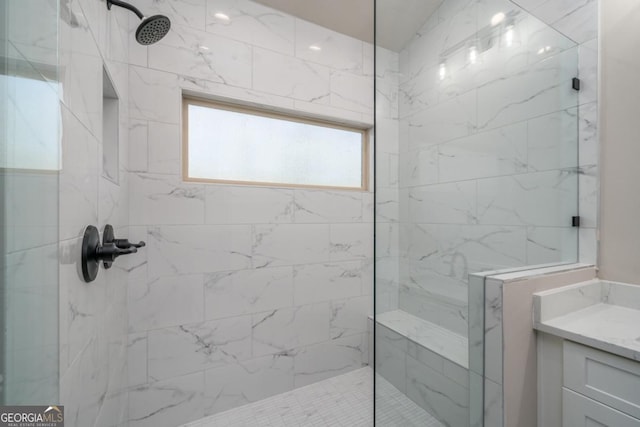 544 Lemmon Ln, Ellijay, GA 30540 - bathroom with a marble finish shower and vanity
