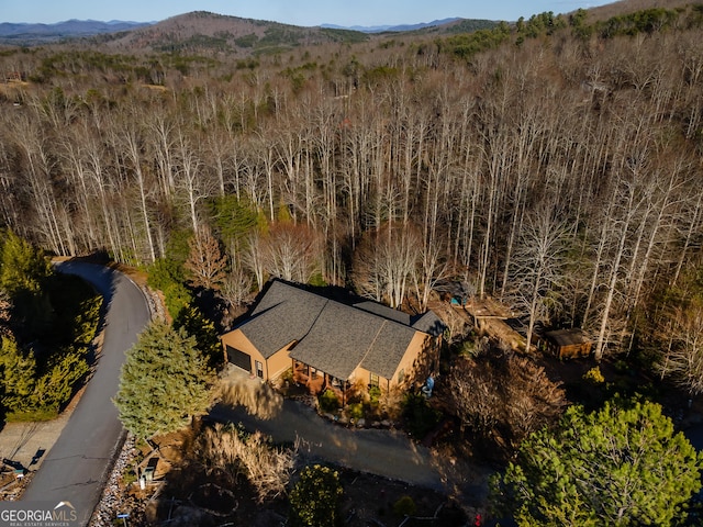 bird's eye view featuring a mountain view