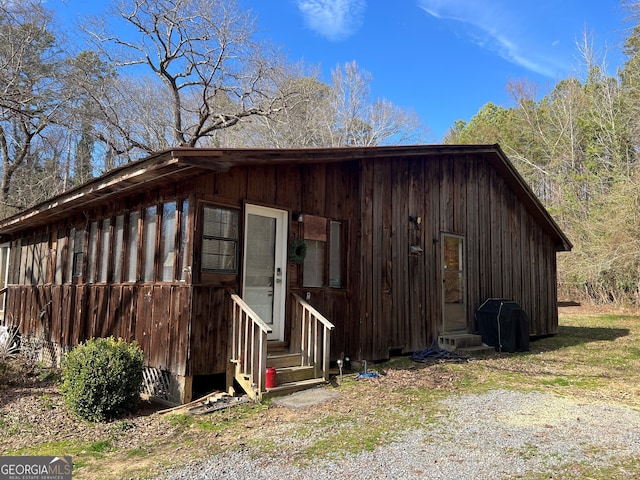 exterior space featuring entry steps