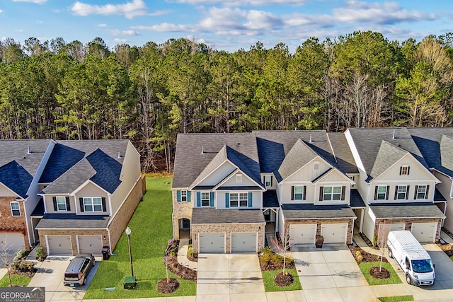 aerial view featuring a residential view