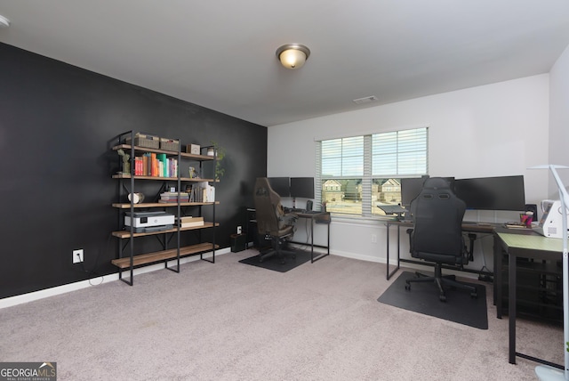 5620 Berney Cir, Powder Springs, GA 30127 - office with carpet floors, visible vents, and baseboards