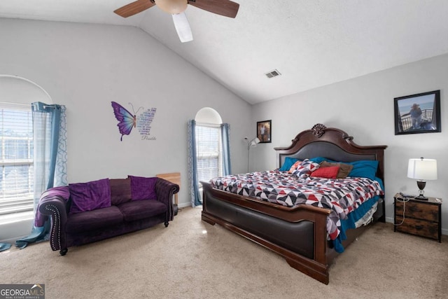 2860 River Close Dr, Decatur, GA 30034 - carpeted bedroom with lofted ceiling and a ceiling fan