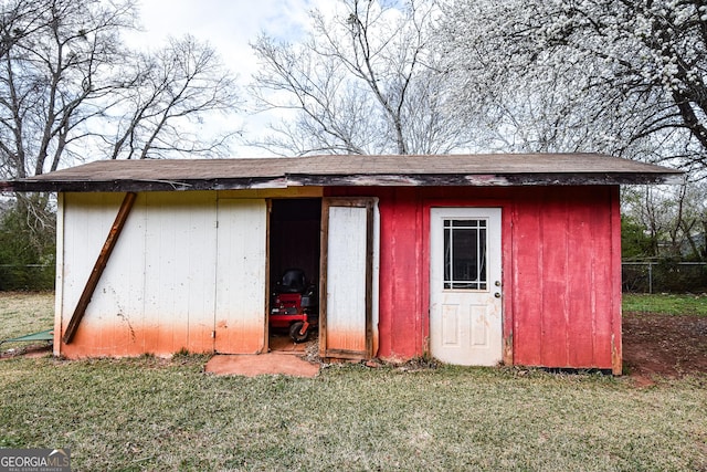 view of shed