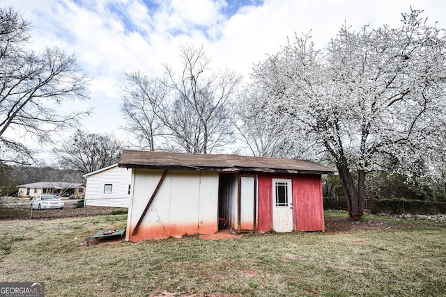 view of shed