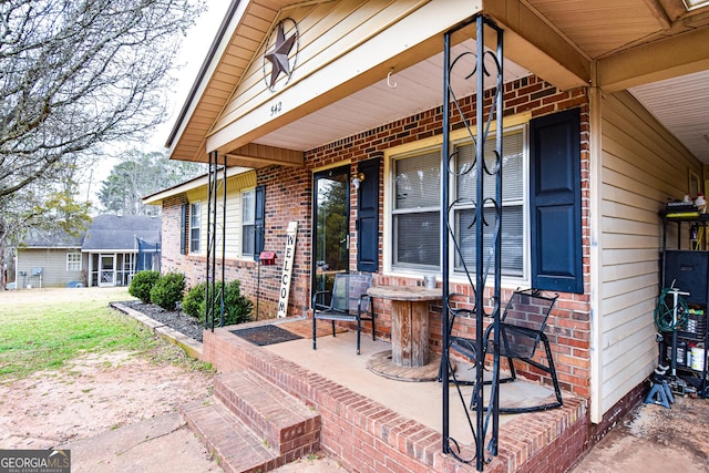 view of patio with covered porch