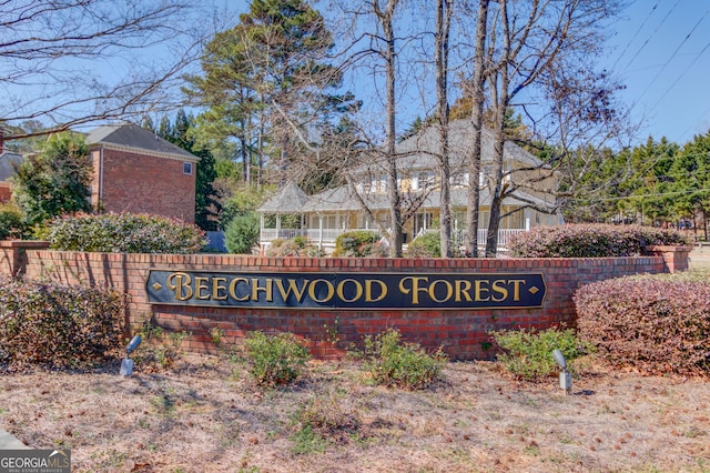 view of community sign