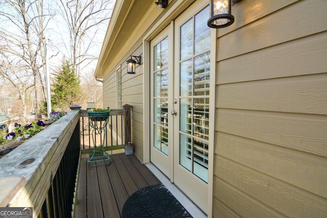 balcony with french doors