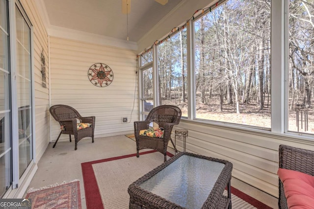 view of sunroom