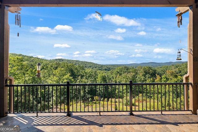 balcony with a wooded view