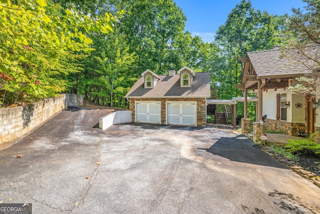 view of garage